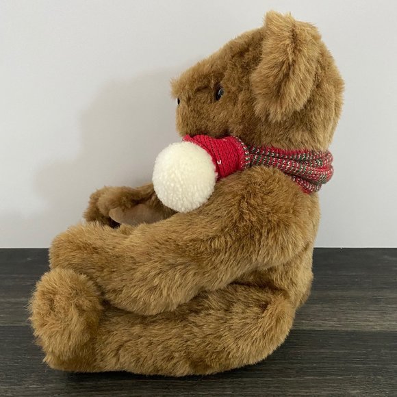 The Vermont Teddy Bear Company Plush Jointed Winter Scarf Stuffed Animal Toy 17" - Picture 3 of 11